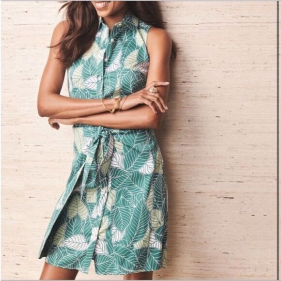 UNTUCKit Women’s Poppy Dress In Green Leaf Print, Size 2 - Picture 1 of 11